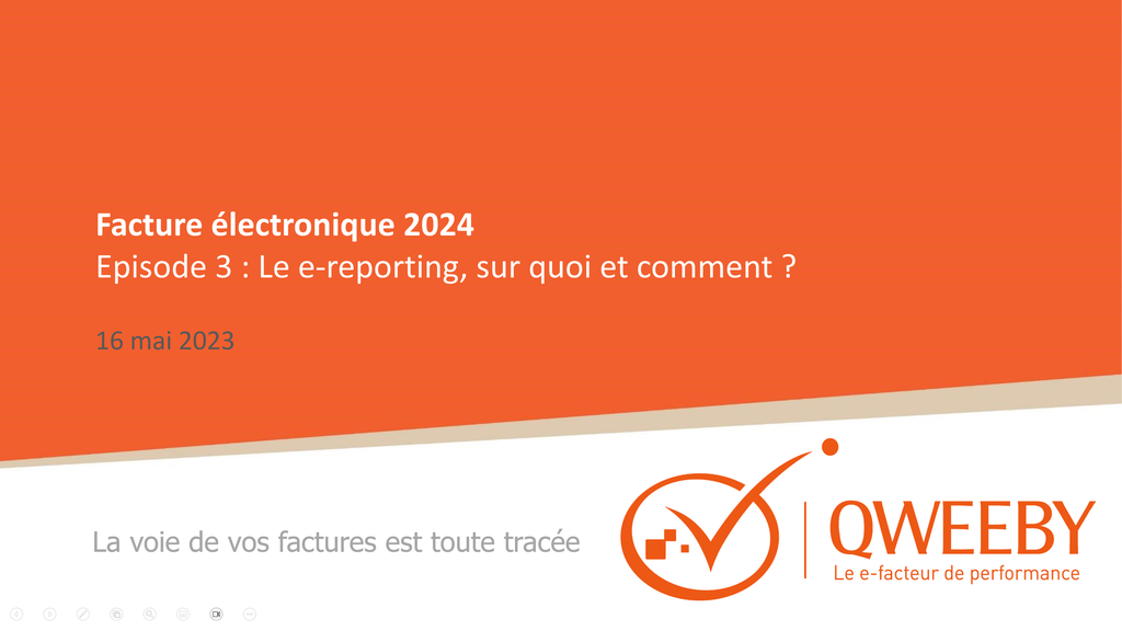 Support PDF : E-reporting en pratique pour les émetteurs de factures